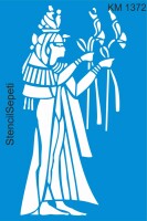 Otantik Mısır Duvar Deseni - Stencil Desen Şablonu - 1