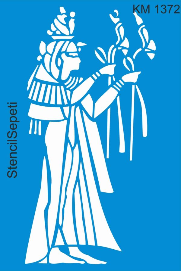 Otantik Mısır Duvar Deseni - Stencil Desen Şablonu - 1