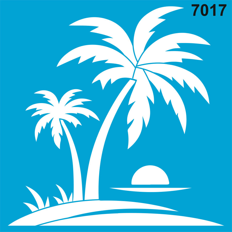 Palmiyeler Stencil Boyama Şablonu - 1