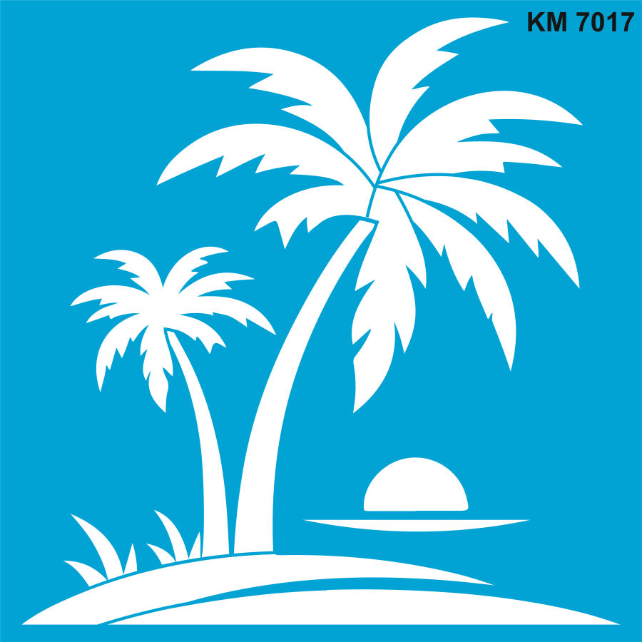 Palmiyeler Stencil Boyama Şablonu - 1