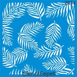 Palmiyeli Desen - Stencil Boyama Şablonu - StencilSepeti