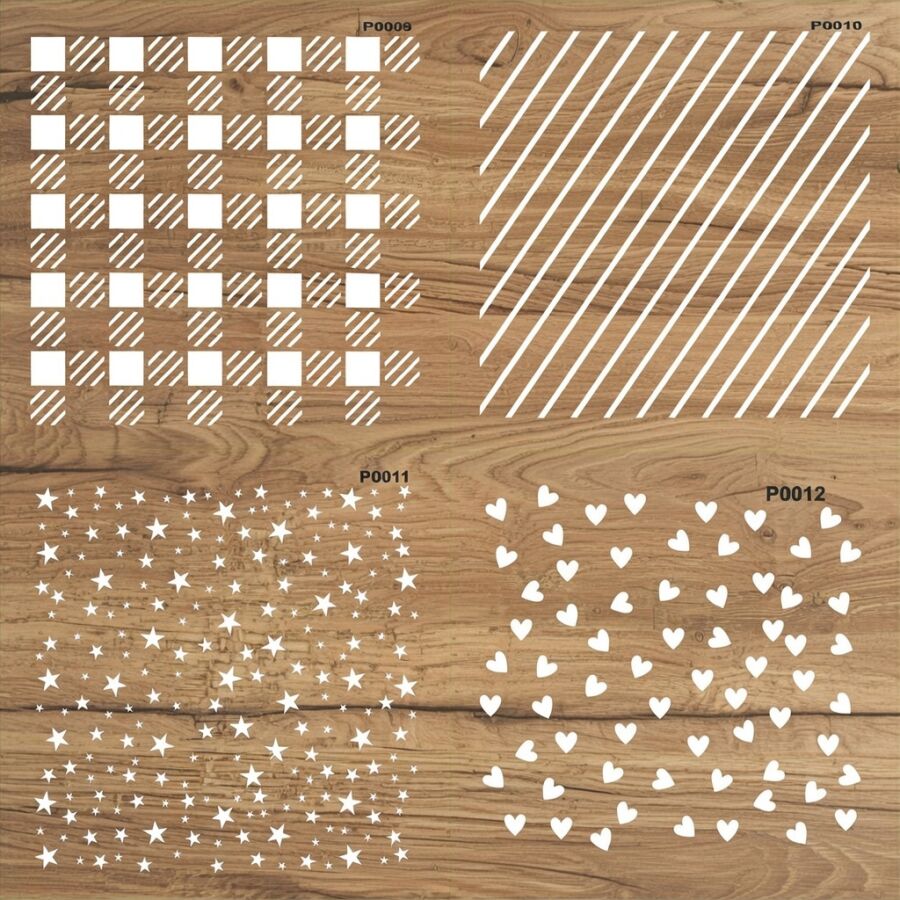Pasta 4'lü Set 3 - Stencil Boyama Şablonu - 2