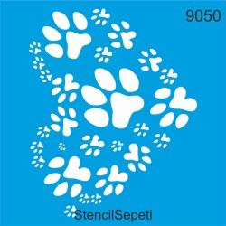 Patili Kalp Deseni - Stencil Şablon - StencilSepeti