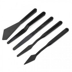 Plastik Spatül Seti Siyah (5'li) - Rich