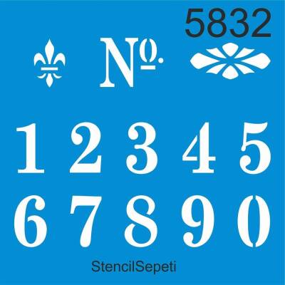 Rakamlar - Stencil Desen Şablonu - 1