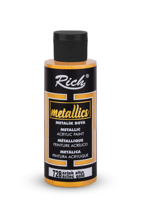 Rich Metalik Akrilik Boya 120 ml Aztek Altın 3959 - 1
