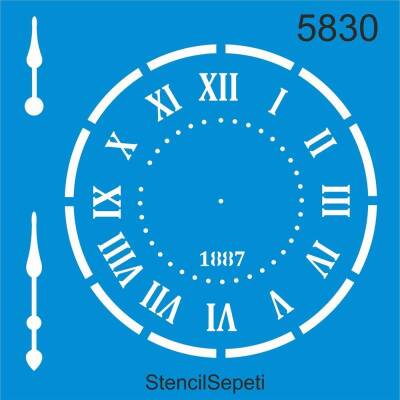 Saat Deseni - Stencil Şablon - 1