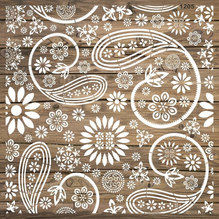 Şal Deseni - Stencil Boyama Şablonu - 2