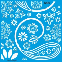 Şal Deseni - Stencil Şablon - StencilSepeti