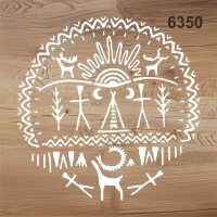 Şaman Davulu Stencil Boyama Şablonu - 2