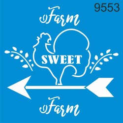 Sevgili Çiftlik Deseni - Stencil Boyama Şablonu - StencilSepeti