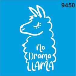 Tasasız Llama- No Drama Llama - Stencil Boyama Şablonu - StencilSepeti