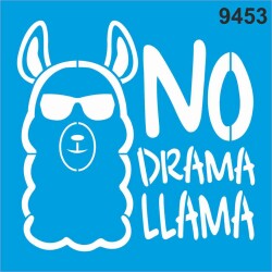 Tasasız Llama- No Drama Llama - Stencil Boyama Şablonu - StencilSepeti