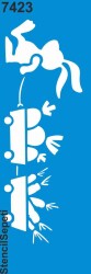 Tavşanlı Kenar Deseni - Stencil Şablon - StencilSepeti