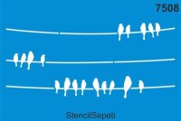 Teldeki Kuşlar - StencilSepeti