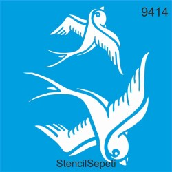 Tribal Kuş Deseni - StencilSepeti