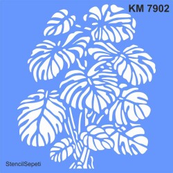 Tropikal Duvar Deseni - Stencil Boyama Şablonu - StencilSepeti