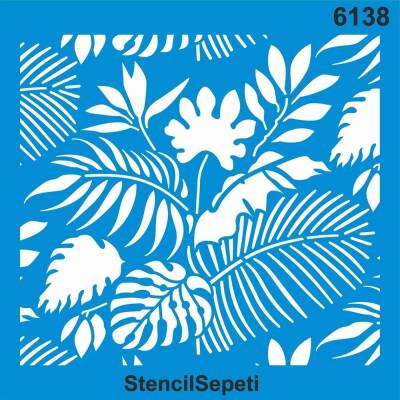 Tropikal Duvar Deseni - Stencil Şablon - 1