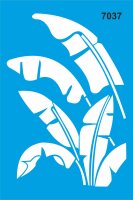 Tropikal Yaprak Deseni Stencil Boyama Şablonu - 1