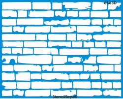 Tuğla-Derz Duvar Deseni - Stencil Şablon - StencilSepeti