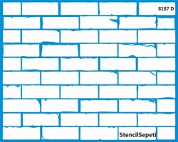 Tuğla-Derz Duvar Deseni - Stencil Şablon - StencilSepeti