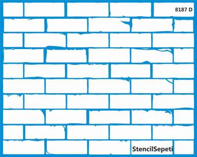 Tuğla-Derz Duvar Deseni - Stencil Şablon - 1