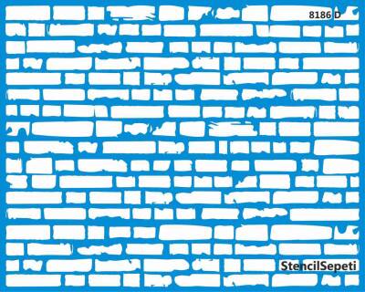 Tuğla-Derz Duvar Deseni - Stencil Şablon - 1