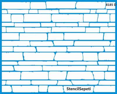 Tuğla-Derz Duvar Deseni - Stencil Şablon - 1