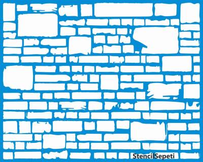 Tuğla-Derz Duvar Deseni - Stencil Şablon - 1