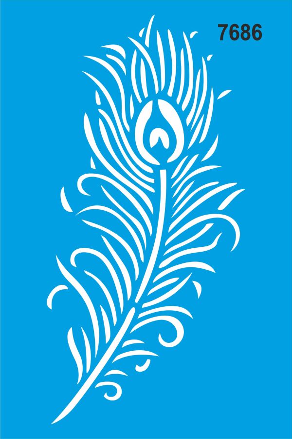 Tüy Deseni - Stencil Boyama Şablonu - 1