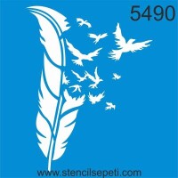 Tüy Ve Kuşlar - StencilSepeti