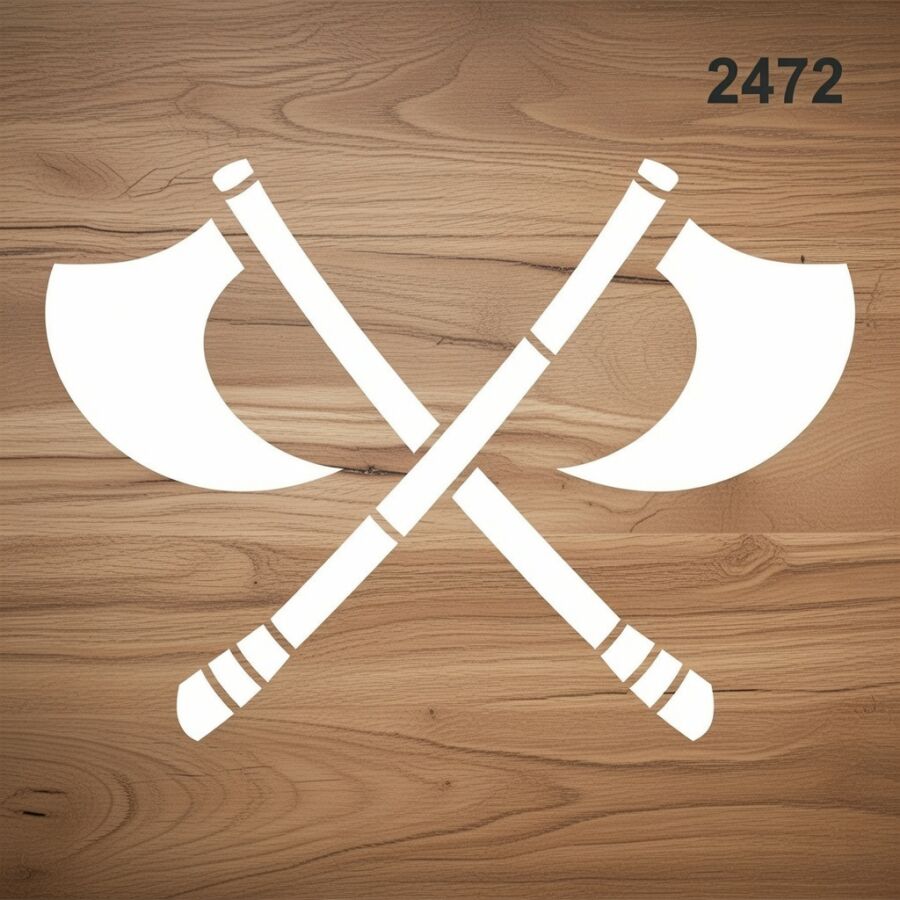 Viking Baltaları - Stencil Boyama Şablonu - 2