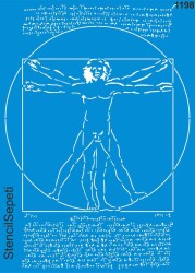 Vitruvius Adamı - Leonardo Da Vinci - Stencil Boyama Şablonu - StencilSepeti