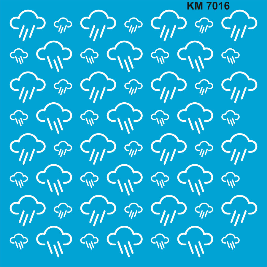 Yağmur Bulutları Stencil Boyama Şablonu - 1
