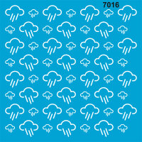  Yağmur Bulutları Stencil Boyama Şablonu - StencilSepeti