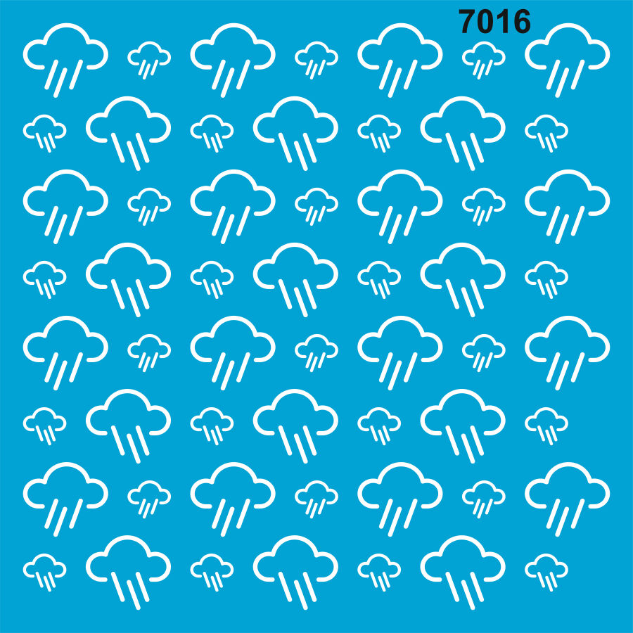  Yağmur Bulutları Stencil Boyama Şablonu - 1