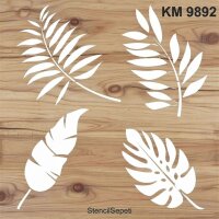 Yaprak Deseni - Stencil Boyama Şablonu - 2