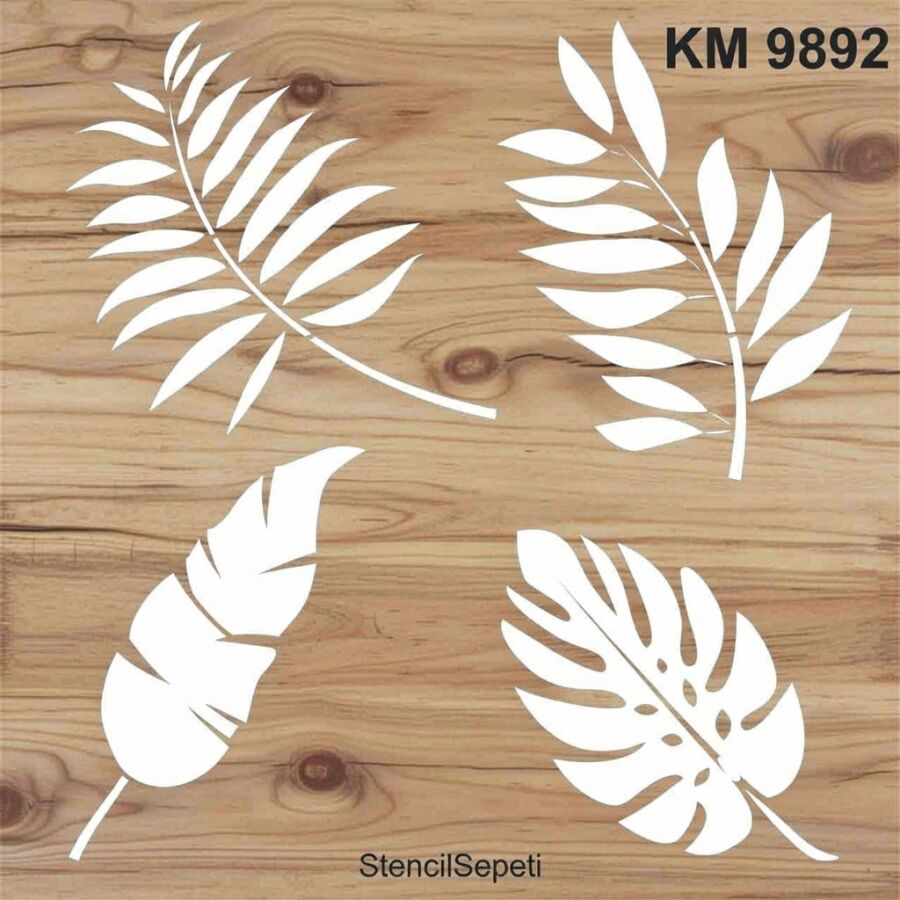 Yaprak Deseni - Stencil Boyama Şablonu - 2
