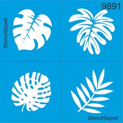 Yaprak Deseni - Stencil Boyama Şablonu - StencilSepeti