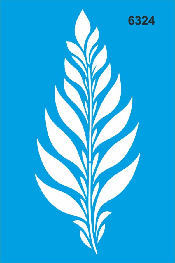 Yaprak Deseni Stencil Boyama Şablonu - 1