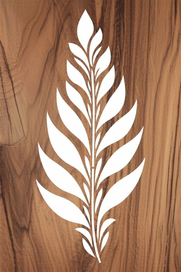 Yaprak Deseni Stencil Boyama Şablonu - 2