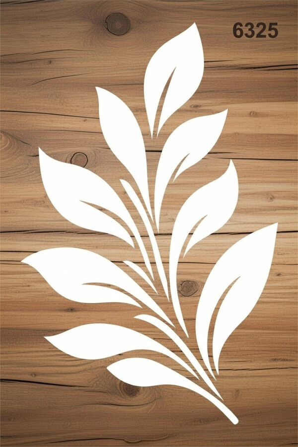 Yaprak Deseni Stencil Boyama Şablonu - 2
