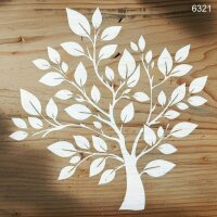 Yapraklar Duvar Deseni Stencil Boyama Şablonu - 2