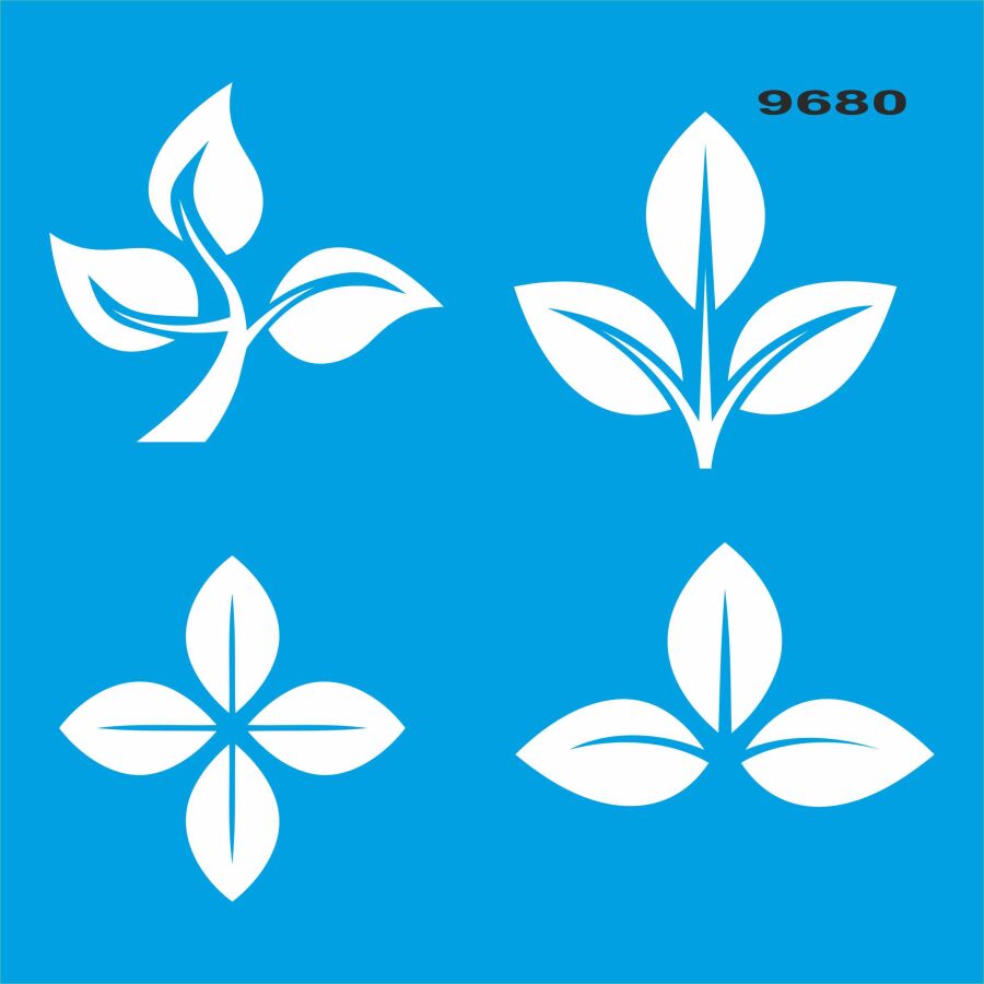 Yapraklar - Stencil Boyama Şablonu - 1