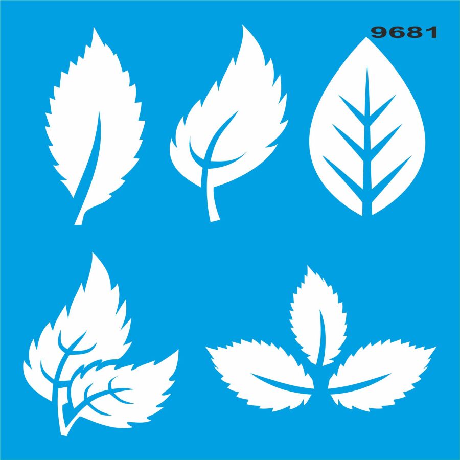 Yapraklar - Stencil Boyama Şablonu - 1