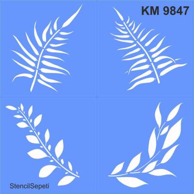 Yapraklar - Stencil Boyama Şablonu - 1