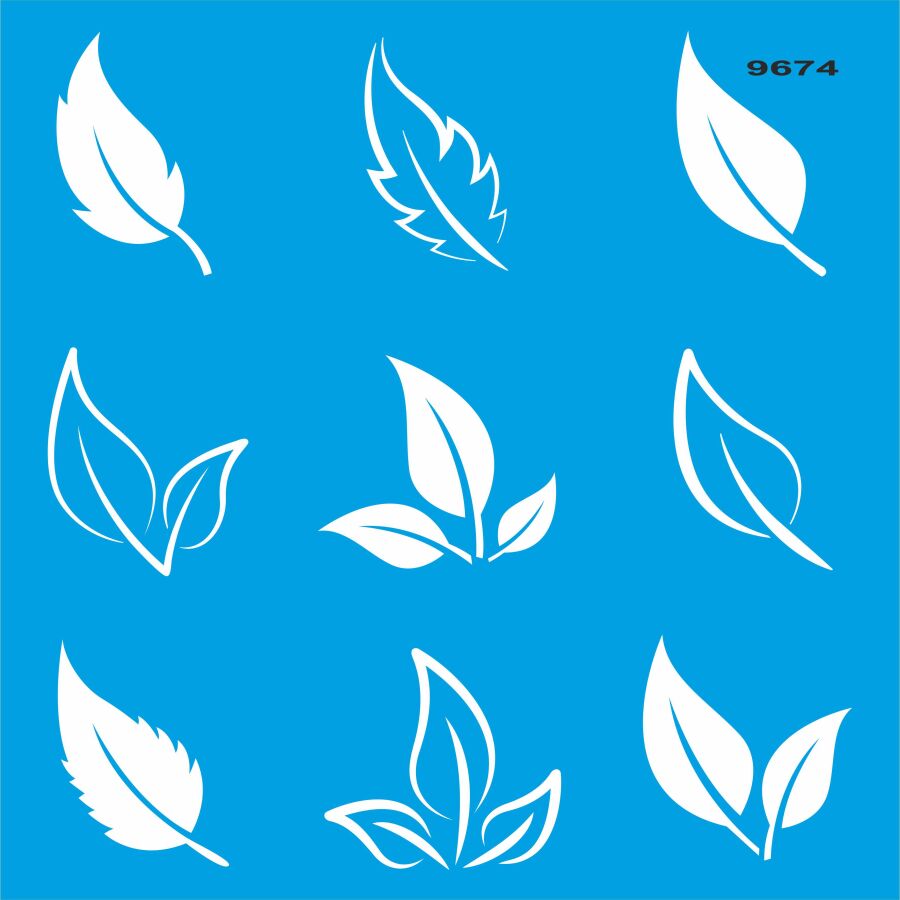 Yapraklar - Stencil Boyama Şablonu - 1