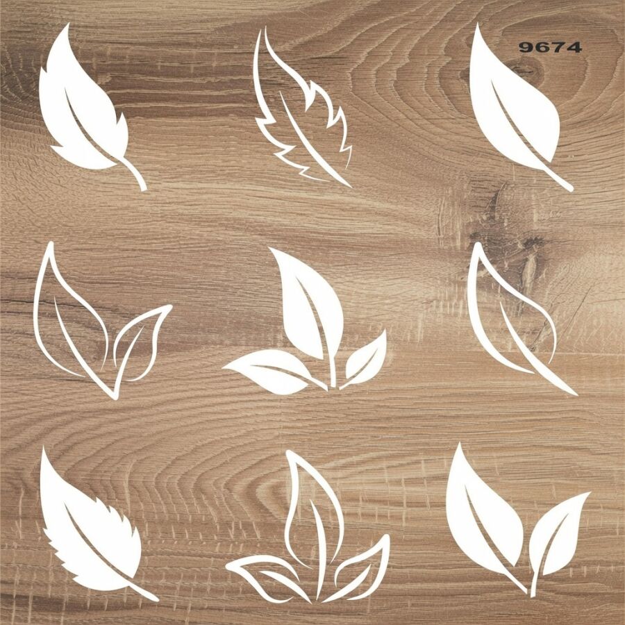 Yapraklar - Stencil Boyama Şablonu - 2