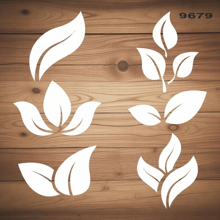 Yapraklar - Stencil Boyama Şablonu - 2