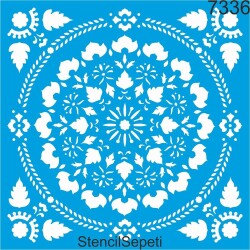 Yapraklı Göbek Deseni - Stencil Boyama Şablonu - StencilSepeti